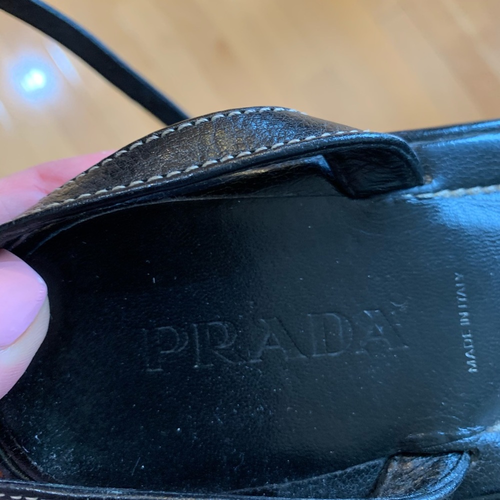 PRADA Black Wedge Sandals - Picture 7 of 10